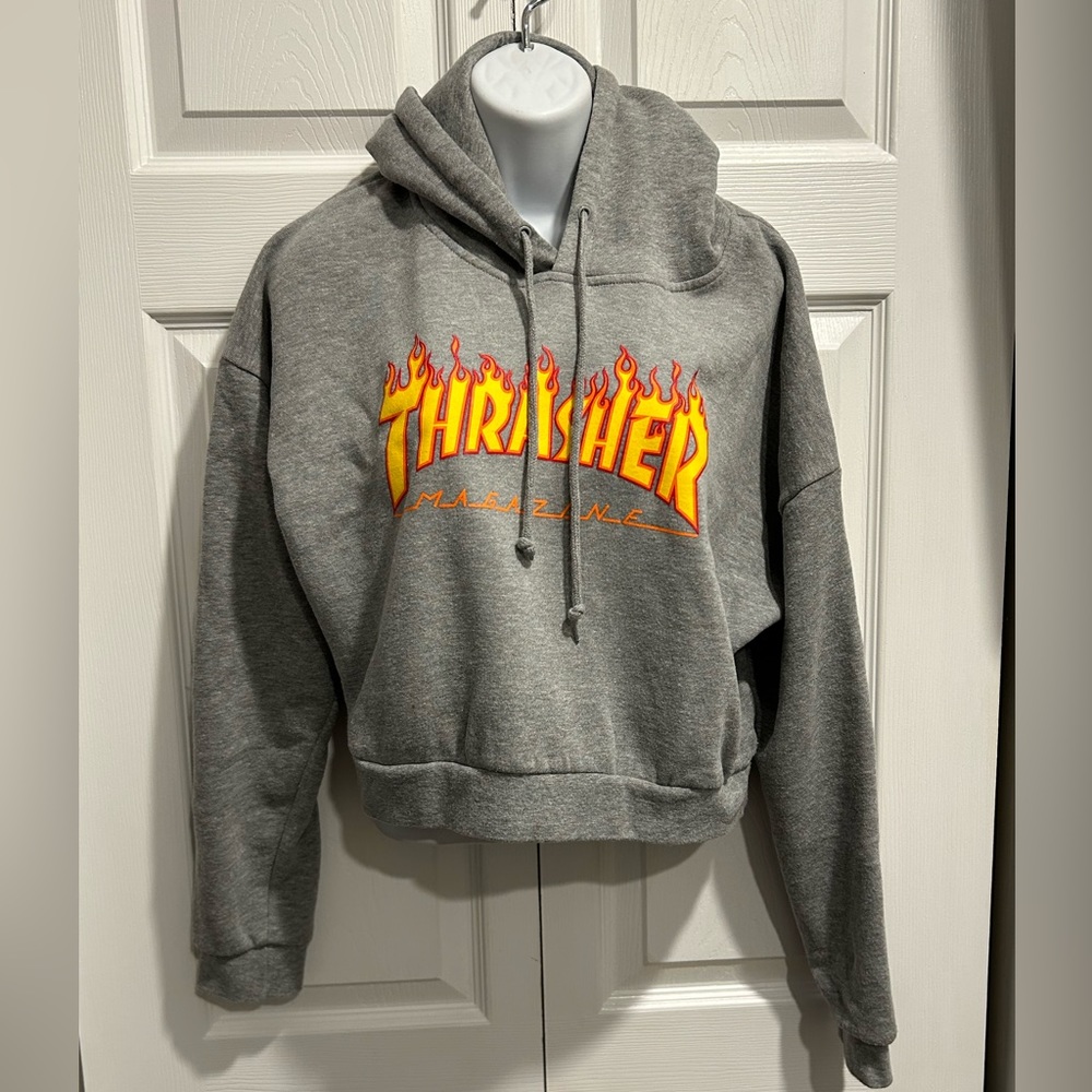 Girls Thrasher Cropped Hoodie Size Small